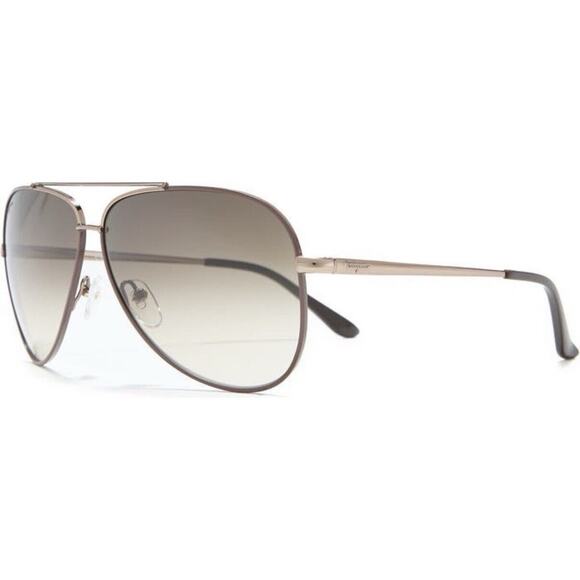 Salvatore Ferragamo 60mm Aviator Sunglasses In Espresso - Picture 1 of 12
